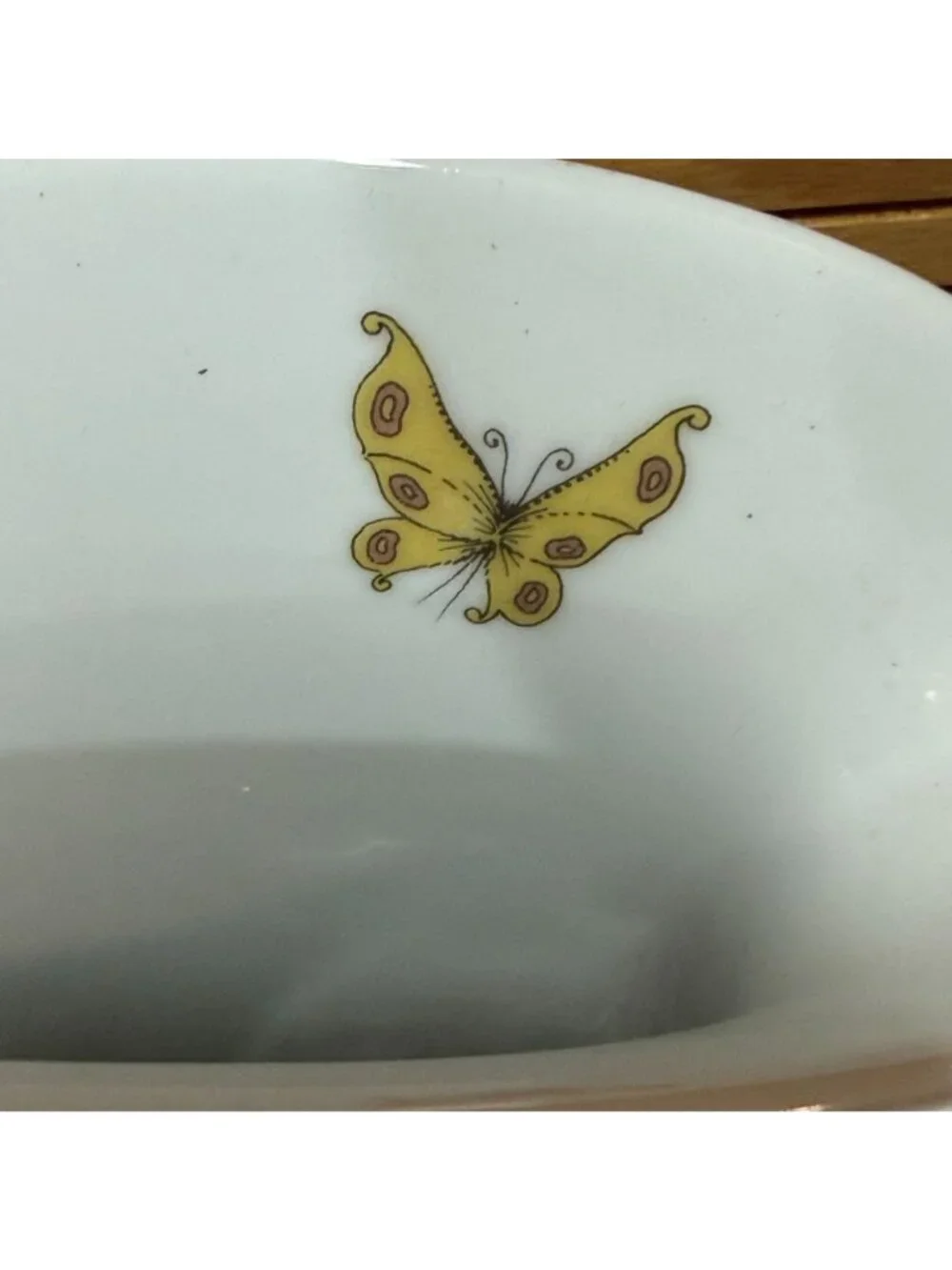 Vintage 70s Hutschenreuther Ole Winther Butterfly Cattail Porcelain Vase 7.25